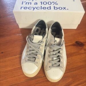 Stylish White and Black Sneakers